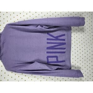 Victorias Secret Pink VINTAGE Purple Quarter Zip Pullover Sweater Shirt LARGE